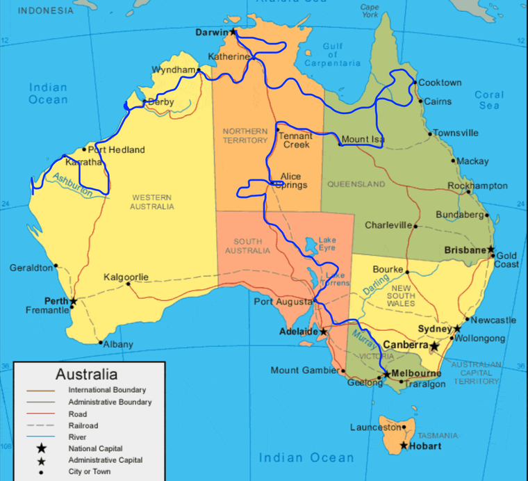 Drovers Run Australia In Map